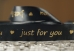 Стрічка атласна з написом "Just for You" (2,5 см *18 м), чорний (№300)