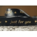Стрічка атласна з написом "Just for You" (2,5 см *18 м), чорний (№300)