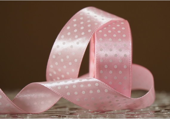 Атласна стрічка з принтом "ГОРОШОК" (2,5 см *45 м), ніжно-рожевий (№04) Атласна стрічка з принтом "ГОРОШОК" (2,5 см *45 м), ніжно-рожевий (№04)