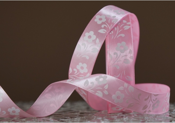 Атласна стрічка з принтом "КВІТИ" (2,5 см *45 м), ніжно-рожевий (№04m)(1 рулон) Атласна стрічка з принтом "КВІТИ" (2,5 см *45 м), ніжно-рожевий (№04m)(1 рулон)