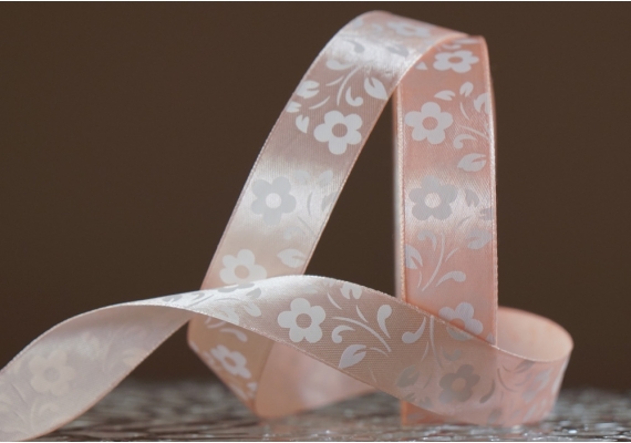 Атласна стрічка з принтом "КВІТИ" (2,5 см *45 м), рожево-золотий (№41m) (1 рулон) Атласна стрічка з принтом "КВІТИ" (2,5 см *45 м), рожево-золотий (№41m) (1 рулон)