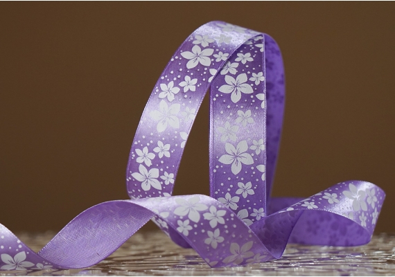 Атласна стрічка з принтом "КВІТИ-2" (2,5 см *45 м), бузковий (№21m)(1 рулон) Атласна стрічка з принтом "КВІТИ-2" (2,5 см *45 м), бузковий (№21m)(1 рулон)