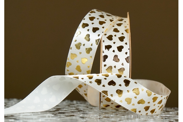 Атласна стрічка з принтом "СЕРЦЕ" молочний (№18425) (2,5 см *18.5 м) Атласна стрічка з принтом "СЕРЦЕ" молочний (№18425) (2,5 см *18.5 м)