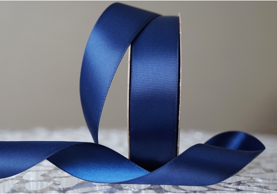 Стрічка двостороння атласна 2,5 см, темно-синій (№101) Стрічка двостороння атласна 2,5 см, темно-синій (№101)