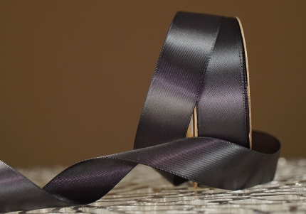 Стрічка двостороння атласна 2,5 см, сапфіровий (№104)