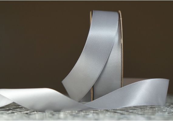 Стрічка двостороння атласна 2,5 см, сірий (№106) Стрічка двостороння атласна 2,5 см, сірий (№106)