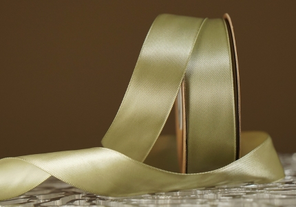 Стрічка двостороння атласна 2,5 см, фісташковий (№119)