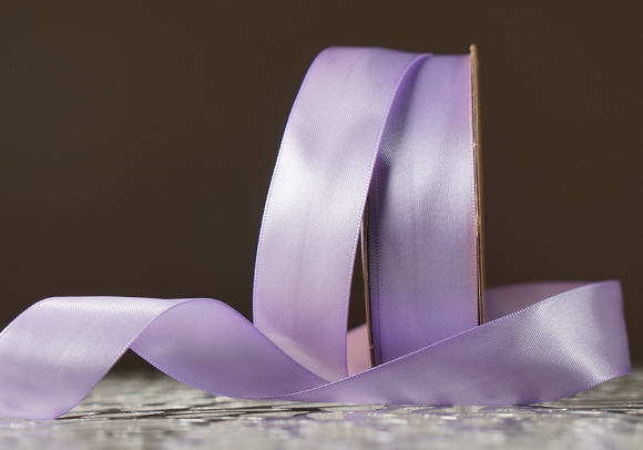 Стрічка двостороння атласна 2,5 см, ліловий (№136)