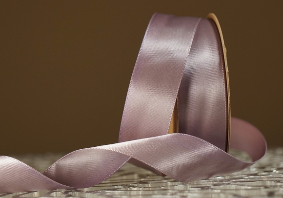 Стрічка двостороння атласна 2,5 см, світло-пудровий (№156)
