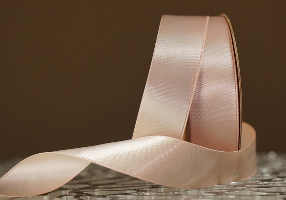 Стрічка двостороння атласна 2,5 см, шампань (№16)