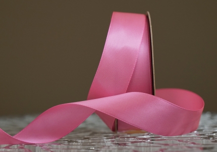 Стрічка двостороння атласна 2,5 см, рожевий (№33)