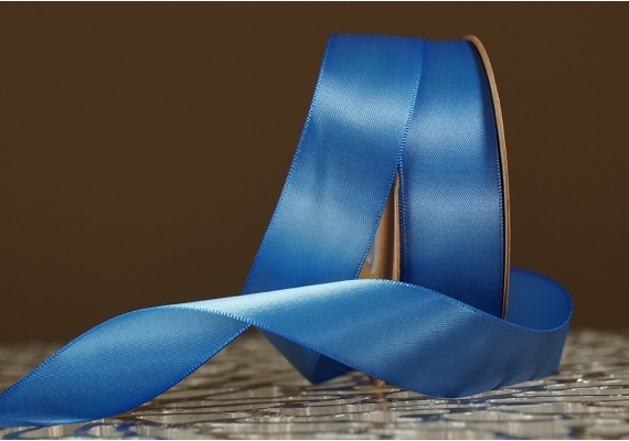 Стрічка двостороння атласна 2,5 см, світло-синій (№96) Стрічка двостороння атласна 2,5 см, світло-синій (№96)