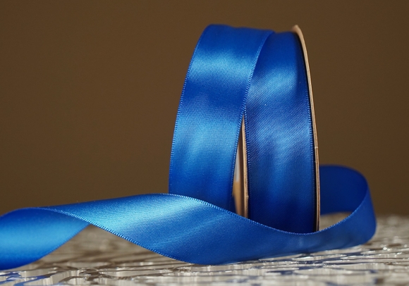 Стрічка двостороння атласна 2,5 см, синій (№99) Стрічка двостороння атласна 2,5 см, синій (№99)