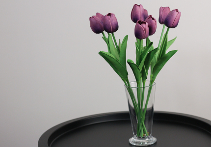 Тюльпани фіолетові букет (9шт) (34см)