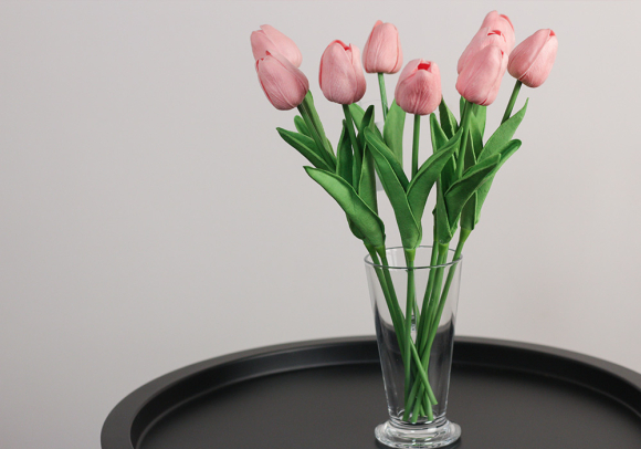 Тюльпани рожеві букет (9шт) (34см)