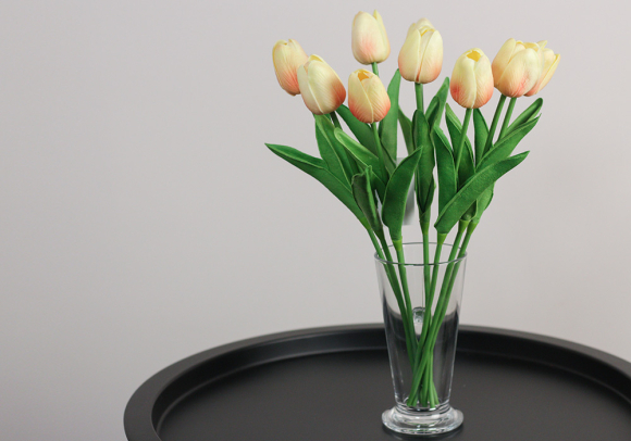 Тюльпани кремові букет (9шт) (34см)