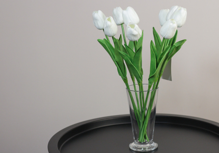 Тюльпани білі букет (9шт) (34см)