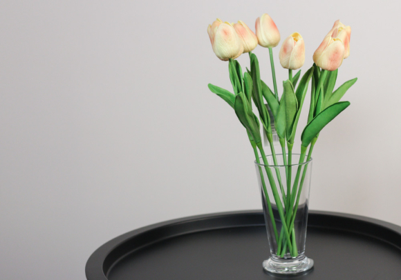 Тюльпани персикові букет (9шт) (34см)