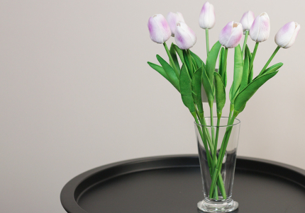 Тюльпани бузкові букет (9шт) (34см)