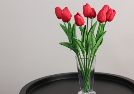 Тюльпани червоні букет (9шт) (34см)
