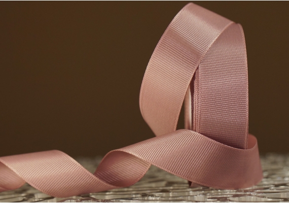 Стрічка репсова (2,5 см *23 м), попелясто-рожевий (№0-164)