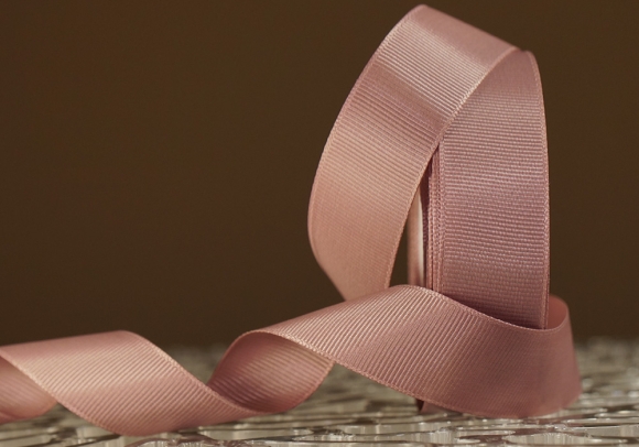 Стрічка репсова (2,5 см *23 м), попелясто-рожевий (№0-164)