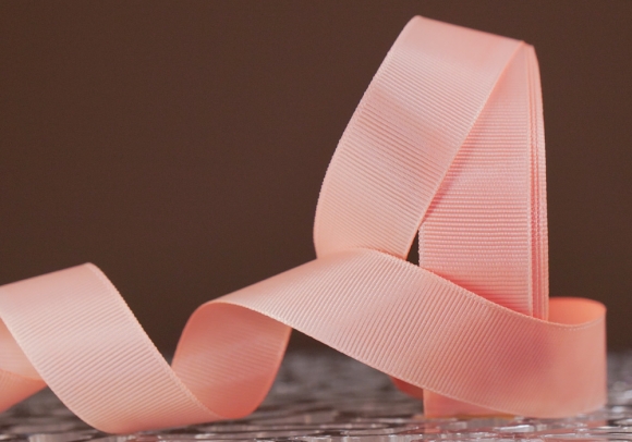 Стрічка репсова (2,5 см *23 м), бежево-розовый (№0-203)