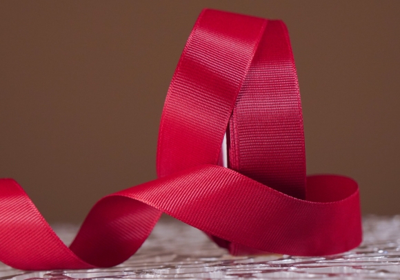 Стрічка репсова (2,5 см *23 м), червоний (темно-карміновий) (№0-260)