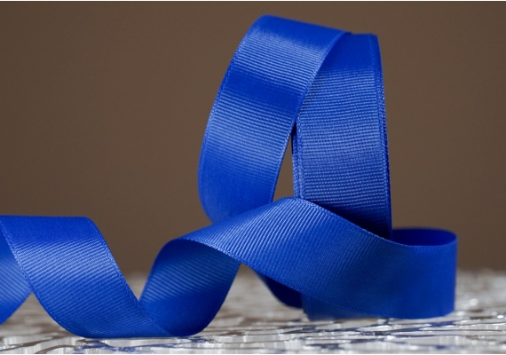 Стрічка репсова (2,5 см *23 м), синій (електрик) (№0-352)