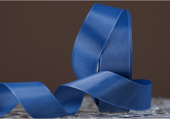 Стрічка репсова (2,5 см *23 м), синій (джинс) (№0-363)