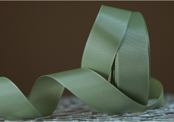 Стрічка репсова (2,5 см *23 м), зелено-сірий чай (хакі) (№0-566)