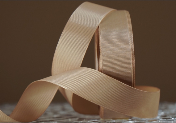 Стрічка репсова (2,5 см *23 м), коричневий (колір засмаги) (№0-835)