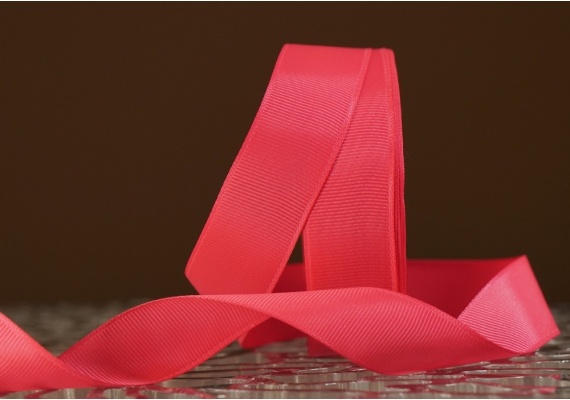 Стрічка репсова (2,5 см *23 м), рожевий (барбі) (№14)