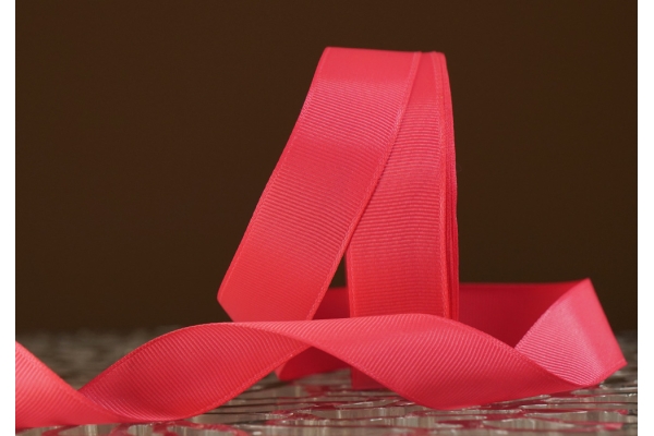 Стрічка репсова (2,5 см *23 м), рожевий (барбі) (№14)