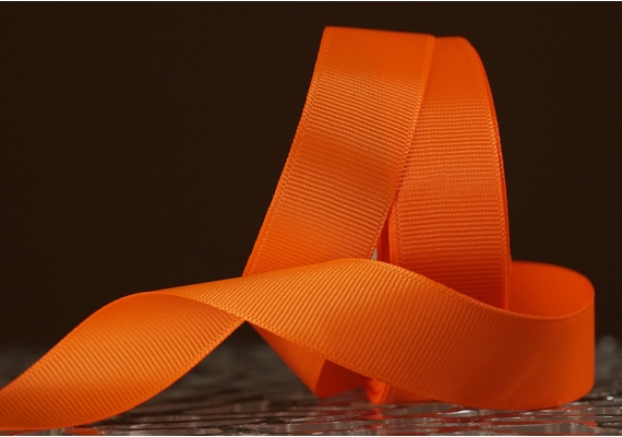 Стрічка репсова (2,5 см *23 м), помаранчевий (яскравий) (№142)
