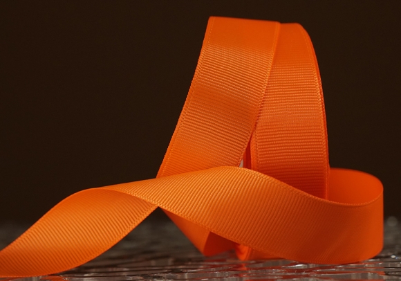 Стрічка репсова (2,5 см *23 м), помаранчевий (яскравий) (№142)