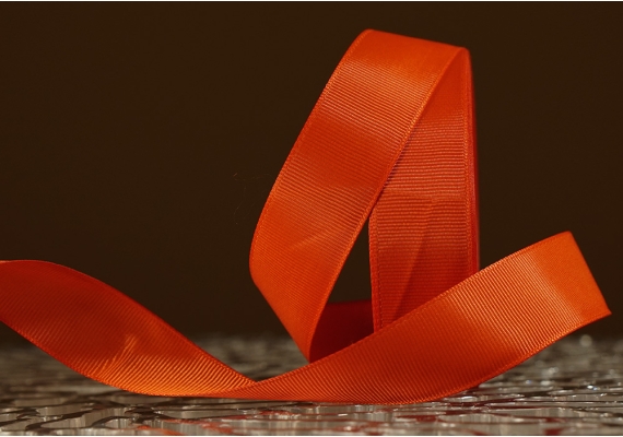 Стрічка репсова (2,5 см *23 м), помаранчевий (палений) (№144)