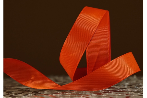 Стрічка репсова (2,5 см *23 м), помаранчевий (палений) (№144)