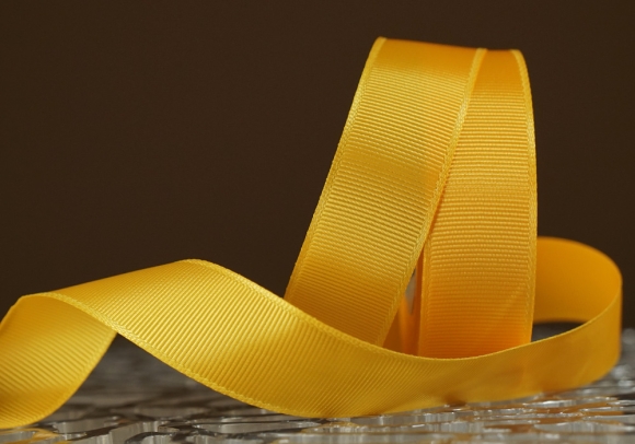 Стрічка репсова (2,5 см *23 м), жовтий (золотистий) (№16)