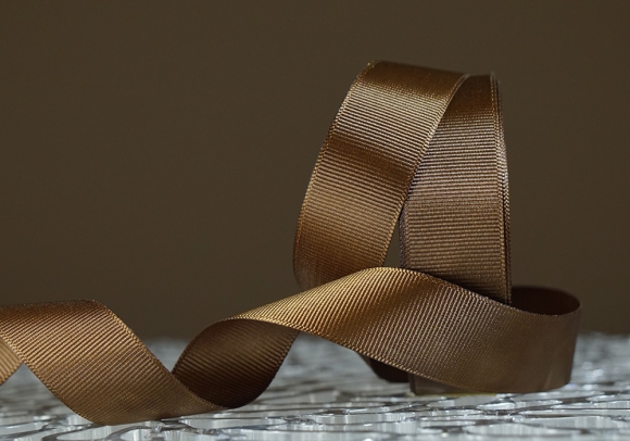 Стрічка репсова (2,5 см *23 м), коричневий (темно-брунатний) (№185)