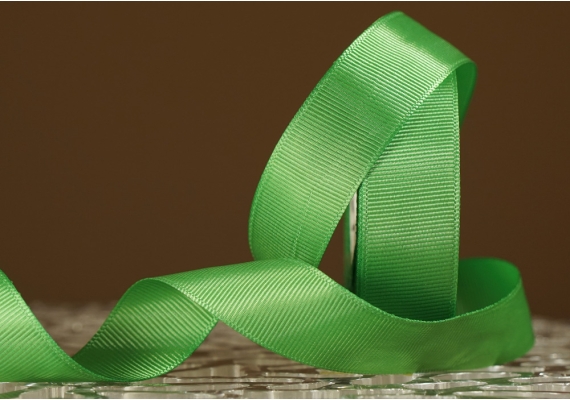 Стрічка репсова (2,5 см *23 м), зелений (теплий) (№19)
