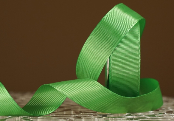 Стрічка репсова (2,5 см *23 м), зелений (теплий) (№19)