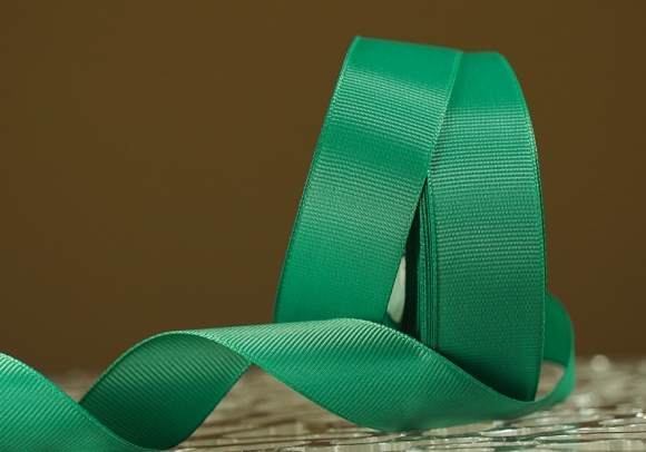 Стрічка репсова (2,5 см *23 м), зелений (нефритовий) (№223)