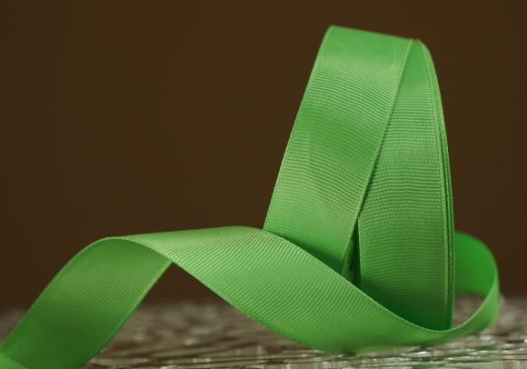 Стрічка репсова (2,5 см *23 м), яскраво-зелений (№227)