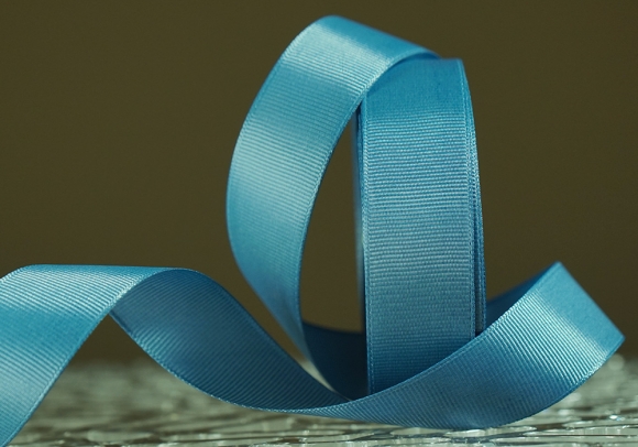 Стрічка репсова (2,5 см *23 м), темний пастельно-синій (№237)