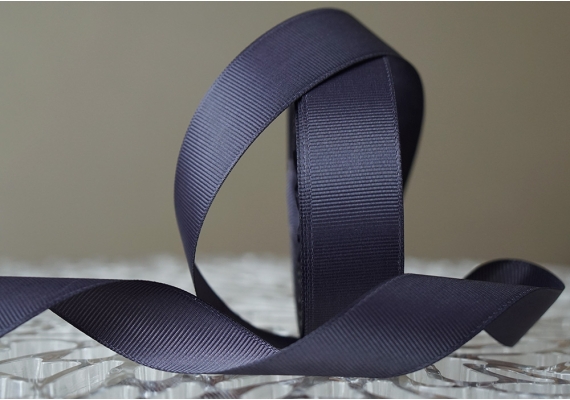 Стрічка репсова (2,5 см *23 м), сірий графіт (№242)