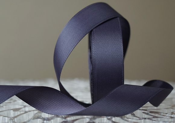 Стрічка репсова (2,5 см *23 м), сірий графіт (№242)