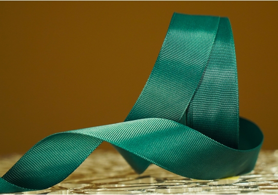 Стрічка репсова (2,5 см *23 м), зелений (новорічний) (№249)