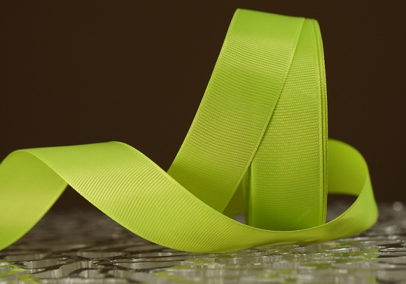 Стрічка репсова (2,5 см *23 м), салатовий (неон) (№57)