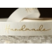 Стрічка репсова з написом "Hand Made" (2,5 см *23 м), молочний (№02m) (1рулон)